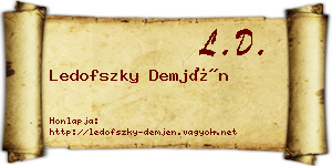 Ledofszky Demjén névjegykártya